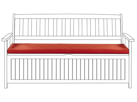 Outdoor Seat Pad Red Polyester Water Resistant Bench Cushion 45 x 148  cm Garden Beliani