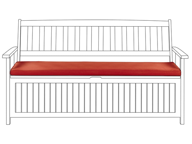 Outdoor Seat Pad Red Polyester Water Resistant Bench Cushion 45 x 148  cm Garden Beliani