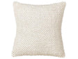 Scatter Cushion Beige Cotton 45 x 45 cm Solid Pattern Square Fabric Seating Pouffe Beliani