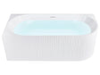 Right Hand Corner Bath Matt White Acrylic 170 x 80 cm Fluted Finish Modern Style Bathroom Beliani