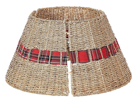 Christmas Tree Collar Natural Seagrass Handmade 45 cm Boho Round Home Accessories Cover for Trunk Xmas Beliani