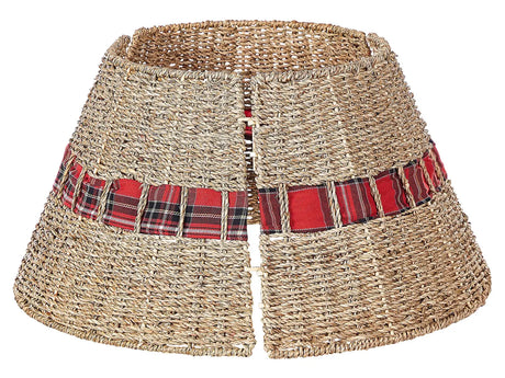 Christmas Tree Collar Natural Seagrass Handmade 50 cm Boho Round Home Accessories Cover for Trunk Xmas Beliani