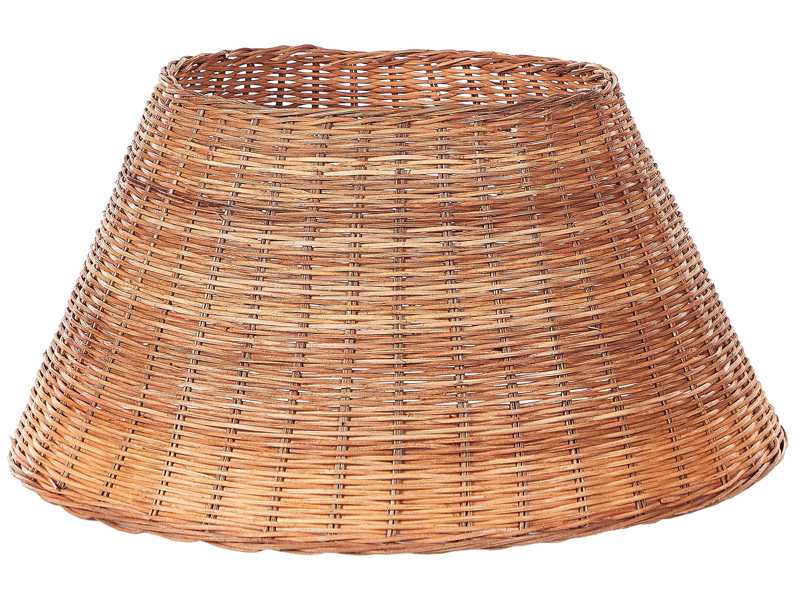 Christmas Tree Collar Brown Rattan Handmade Boho Round Home Accessories Cover for Trunk Xmas Beliani