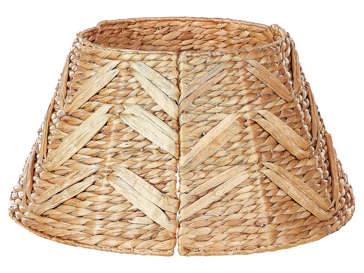 Christmas Tree Collar Natural Water Hyacinth 50 cm Handmade Boho Round Home Accessories Cover for Trunk Xmas Beliani