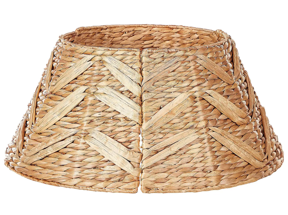 Christmas Tree Collar Natural Water Hyacinth 60 cm Handmade Boho Round Home Accessories Cover for Trunk Xmas Beliani
