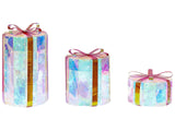 Set of 3 Outdoor LED Decoration Multicolour Metal 30 x 20 x 20 cm Christmas Gifts Presents Seasonal Accessory Garden Home Dcor with Lights Beliani