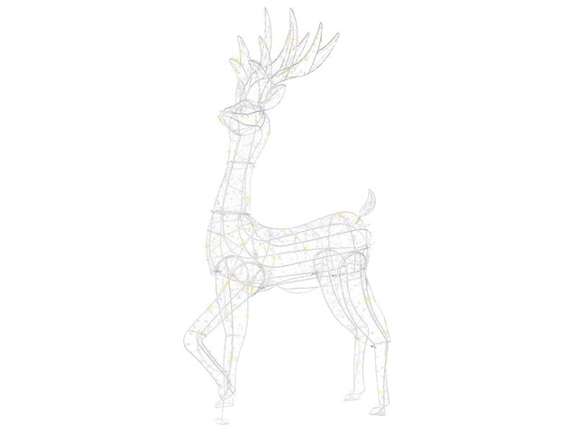 Outdoor LED Decoration Silver Metal 65 x 20 x 150 cm Reindeer Seasonal Accessory Garden Home Décor with Lights Beliani