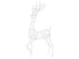 Outdoor LED Decoration Silver Metal 65 x 20 x 150 cm Reindeer Seasonal Accessory Garden Home Dcor with Lights Beliani