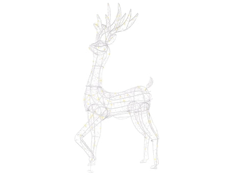 Outdoor LED Decoration Silver Metal 65 x 20 x 150 cm Reindeer Seasonal Accessory Garden Home Dcor with Lights Beliani