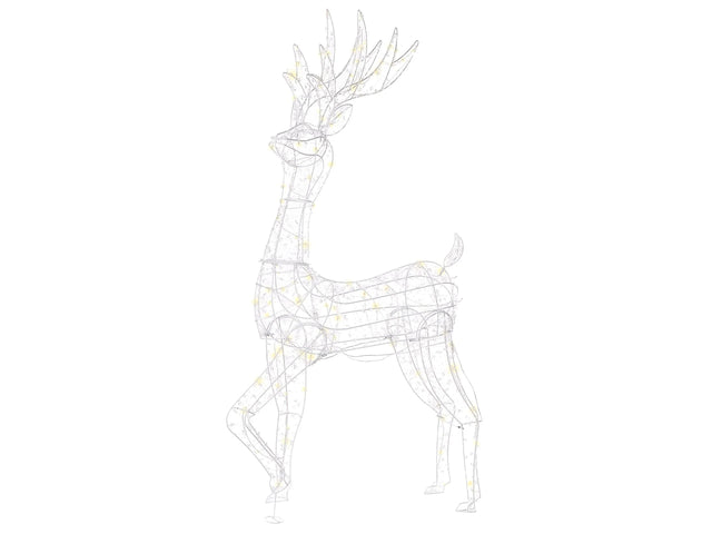 Outdoor LED Decoration Silver Metal 65 x 20 x 150 cm Reindeer Seasonal Accessory Garden Home Dcor with Lights Beliani