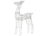 Outdoor LED Decoration Silver Metal 50 x 17 x 92 cm Roe Deer Seasonal Accessory Garden Home Dcor with Lights Beliani