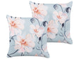 Set of 2 Garden Cushions Blue Polyester Floral Pattern 45 x 45 cm Modern Outdoor Decoration Water Resistant Beliani