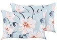 Set of 2 Garden Cushions Blue Polyester Floral Pattern 40 x 60 cm Modern Outdoor Decoration Water Resistant Beliani