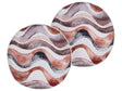 Set of 2 Garden Cushions Brown Polyester Abstract Motif Pattern  40 cm Modern Outdoor Decoration Water Resistant Beliani