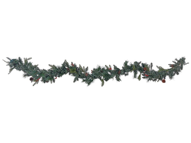 Christmas Garland Green Synthetic Material 270 cm Pre Lit with LED lights Seasonal Decor Winter Holiday Greenery Beliani