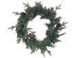 Christmas Wreath Green Synthetic Material 60 cm  Artificial Snow Pine Cons Seasonal Home Decor Beliani