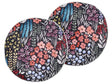 Set of 2 Outdoor Cushions Multicolour Polyester  40 cm Round Floral Print Pattern Scatter Pillow Garden Patio Beliani