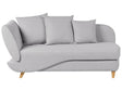 Left Hand Chaise Lounge in Light Grey Fabric with Storage Container Beliani