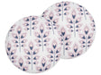 Set of 2 Garden Cushions Beige Polyester ⌀ 40 cm Round Leaf Pattern Motif Modern Design Throw Scatter Pillow Beliani