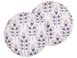 Set of 2 Garden Cushions Off-White Polyester  40 cm Round Leaf Pattern Motif Modern Design Throw Scatter Pillow Beliani