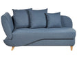 Left Hand Chaise Lounge in Blue Fabric with Storage Container Beliani