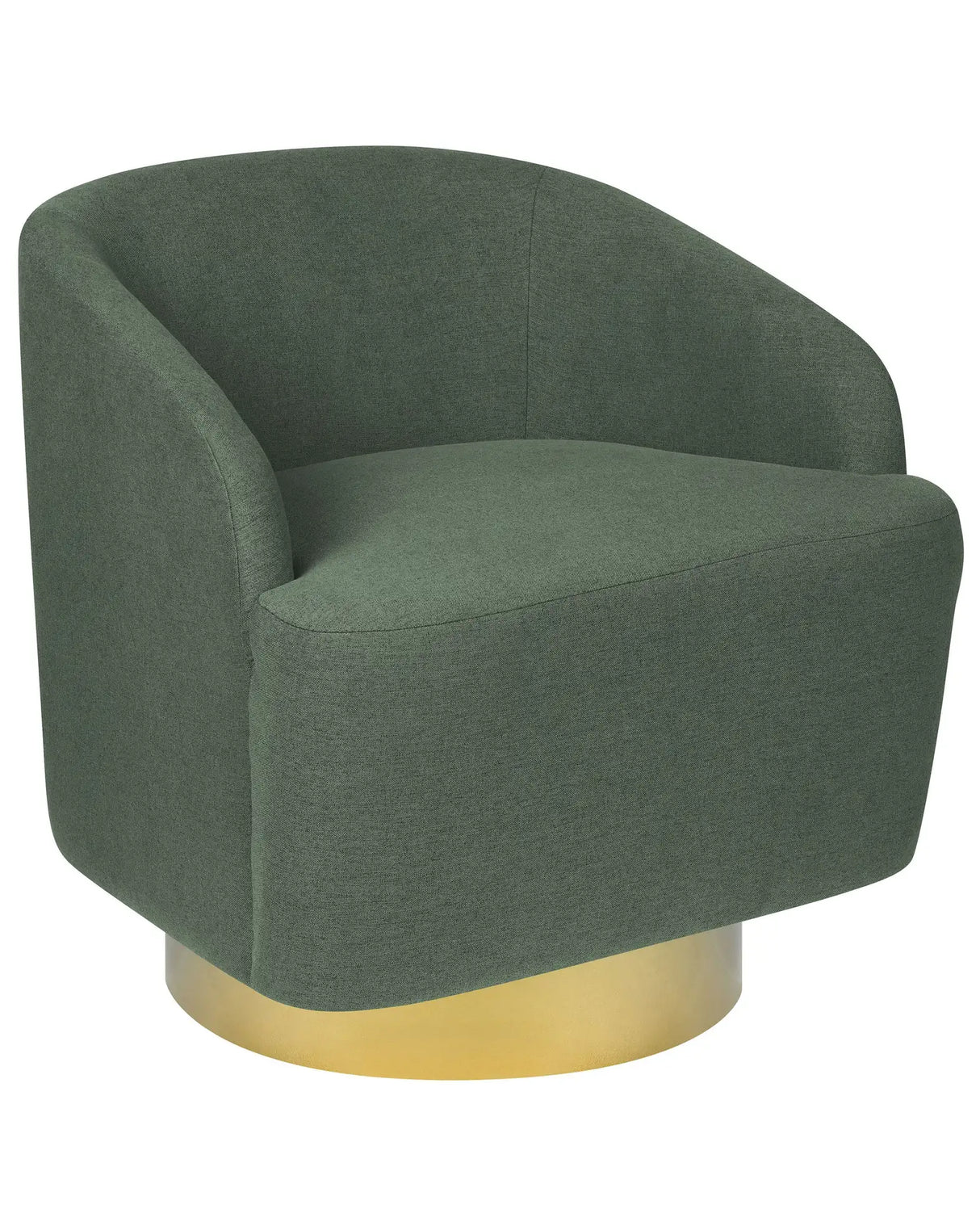 Armchair Light Grey Fabric Gold Base Swivel 360 Retro Glam Art Decor Style Beliani