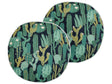 Set of 2 Garden Cushions Green Polyester Cactus Pattern  40 cm Round Modern Outdoor Patio Water Resistant Beliani