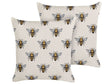 Set of 2 Garden Cushions Beige Polyester Bee Pattern 45 x 45 cm Square Modern Outdoor Patio Water Resistant Beliani