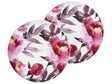 Set of 2 Garden Cushions White and Pink Polyester Floral Pattern  40 cm Round Modern Outdoor Patio Water Resistant Beliani