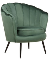 Armchair Green Velvet Novelty Shape Metal Legs Retro Beliani