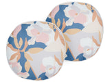 Set of 2 Garden Cushions Multicolour Polyester  40 cm Floral Pattern Modern Outdoor Decoration Water Resistant  Beliani