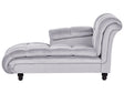 Right Hand Chaise Lounge Grey Velvet Upholstery Biscuit Padding Black Legs Modern Design Beliani