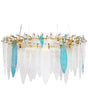 Chandelier Pendant Lamp Multicolour Metal Iron Hanging Light Glass Shade Round Shape Modern Glamour Lighting Living Room Dining Room Bedroom Beliani