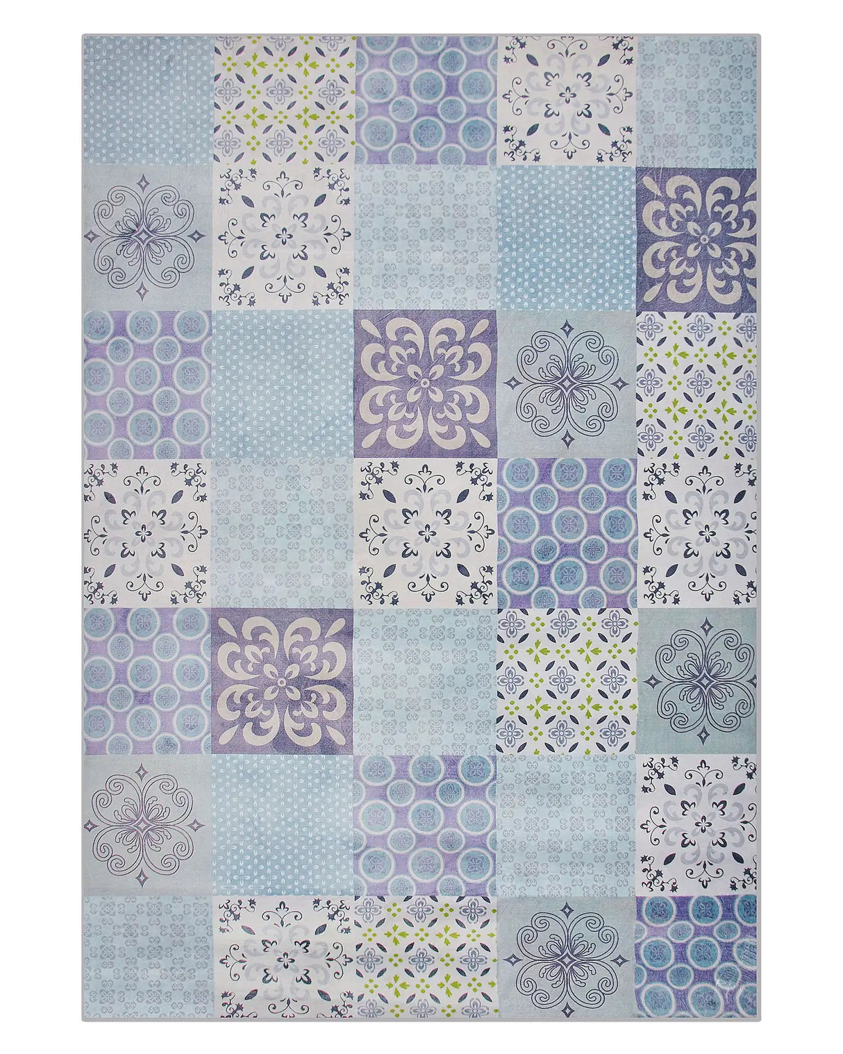 Area Rug Multicolour Fabric 140 x 200 cm Patchwork Rectangular Coastal Beliani