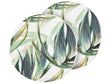 Set of 2 Garden Cushions Green and White Polyester Leaf Pattern  40 cm Modern Outdoor Decoration Water Resistant Beliani
