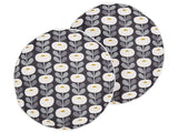 Set of 2 Garden Cushions Grey Polyester Geometric Pattern  40 cm Modern Outdoor Decoration Water Resistant Beliani