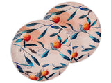Set of 2 Garden Cushions Multicolour Polyester  40 cm Leaf Pattern Modern Outdoor Decoration Water Resistant Beliani