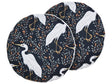 Set of 2 Garden Cushions Black Polyester 40 cm Round Bird Motif Modern Outdoor Decoration Water Resistant Beliani