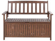 Garden Bench with Storage Dark Solid Acacia Wood 120 x 60 cm 2 Seater Outdoor Patio Rustic Traditional Style  Beliani