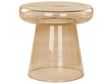 Side Table Golden Brown Glass  39 cm Accent End Table Decor Display Tinted Transparent Design Beliani
