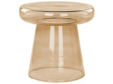 Side Table Golden Brown Glass  39 cm Accent End Table Decor Display Tinted Transparent Design Beliani