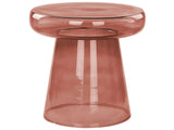 Side Table Red Glass  39 cm Accent End Table Decor Display Tinted Transparent Design Beliani