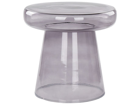 Side Table Grey Glass ø 39 cm Accent End Table Decor Display Tinted Transparent Design Beliani