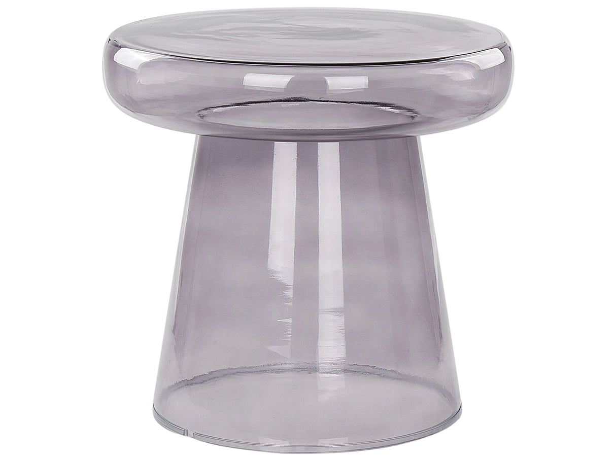 Side Table Grey Glass  39 cm Accent End Table Decor Display Tinted Transparent Design Beliani