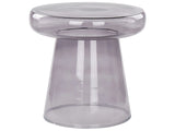 Side Table Grey Glass  39 cm Accent End Table Decor Display Tinted Transparent Design Beliani