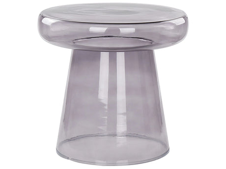 Side Table Grey Glass  39 cm Accent End Table Decor Display Tinted Transparent Design Beliani