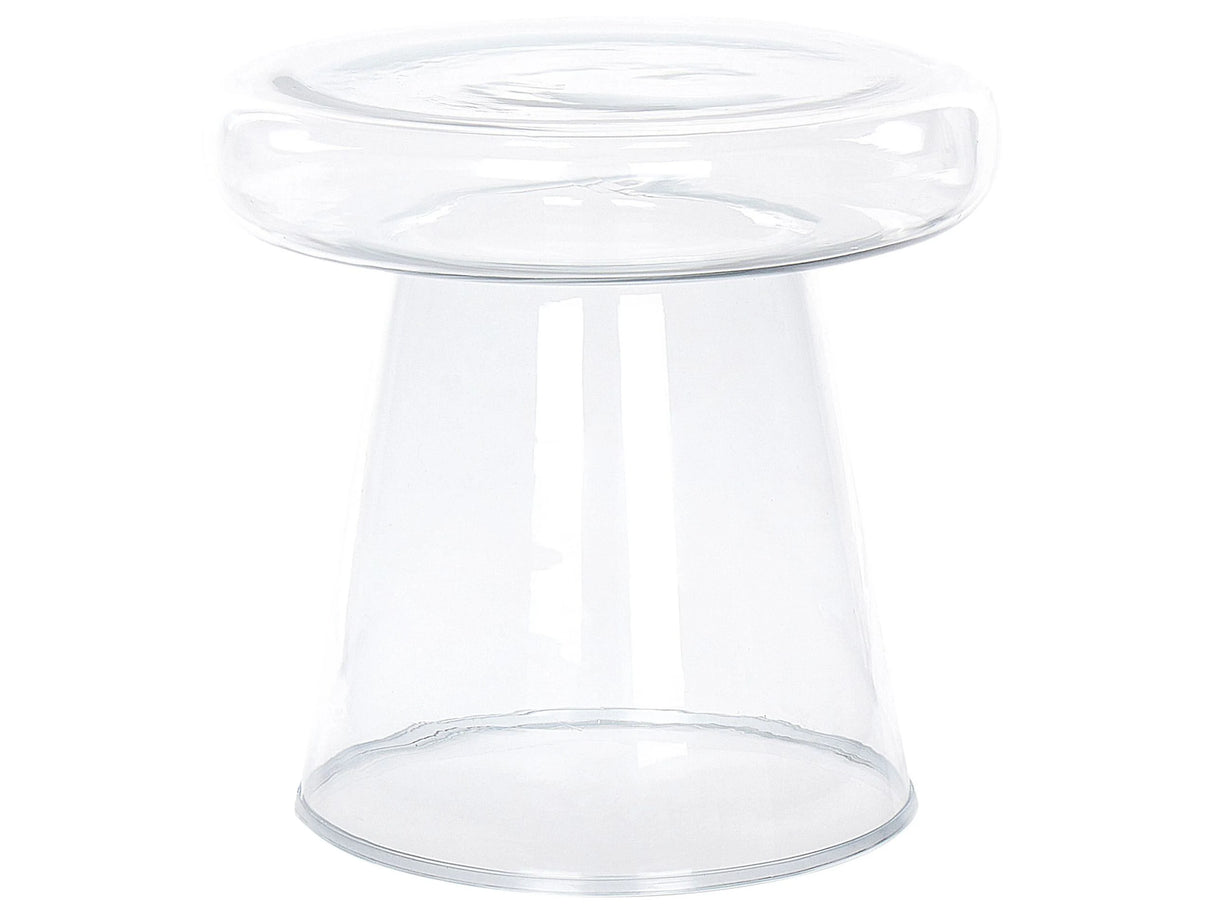 Side Table  Transparent Glass  39 cm Accent End Table Decor Display Tinted Transparent Design Beliani