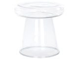 Side Table  Transparent Glass  39 cm Accent End Table Decor Display Tinted Transparent Design Beliani