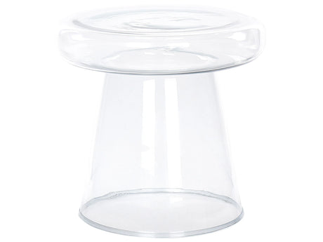 Side Table  Transparent Glass  39 cm Accent End Table Decor Display Tinted Transparent Design Beliani