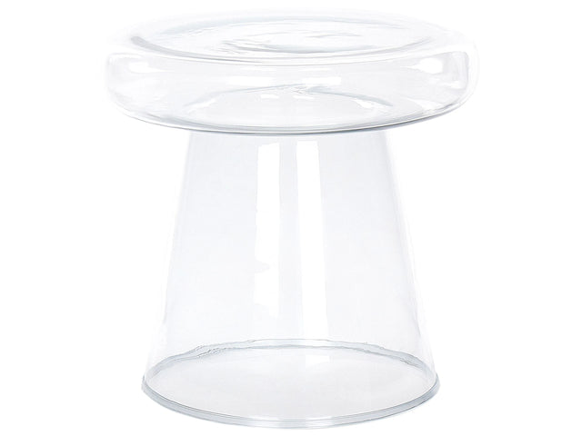 Side Table  Transparent Glass  39 cm Accent End Table Decor Display Tinted Transparent Design Beliani
